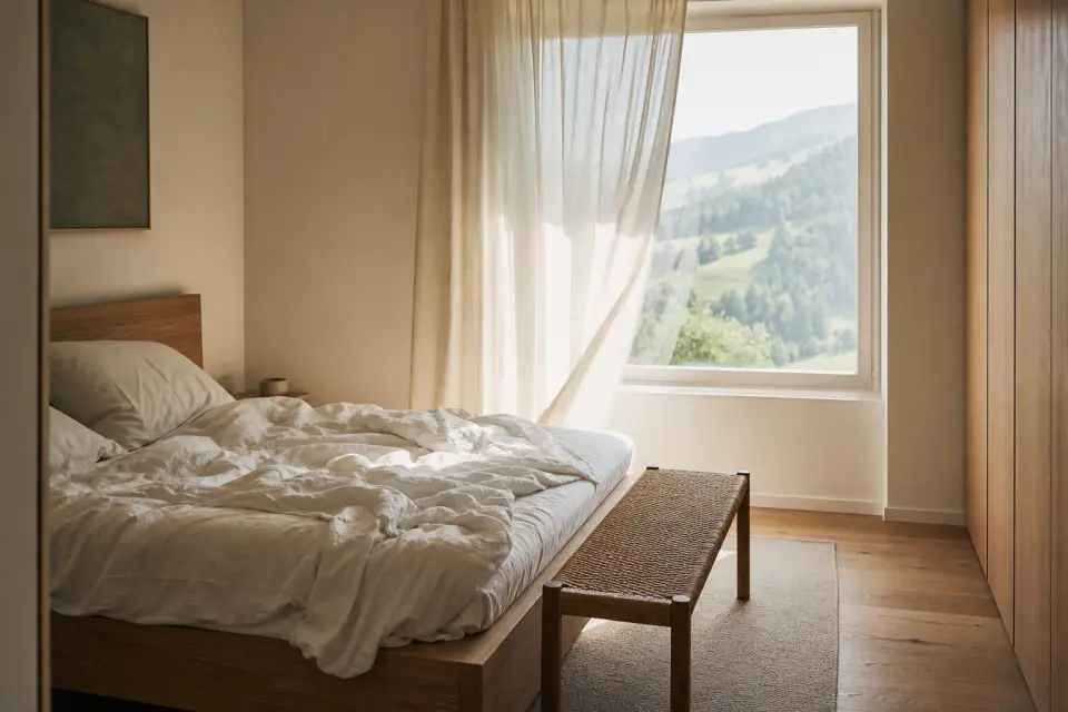 A furnished property bedroom
