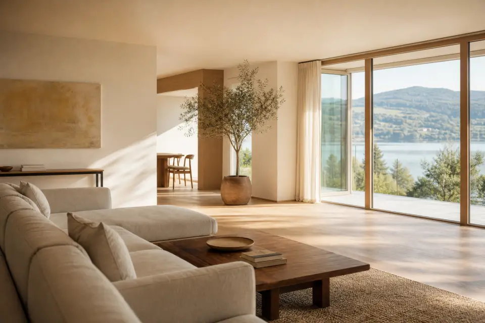 A furnished property living room